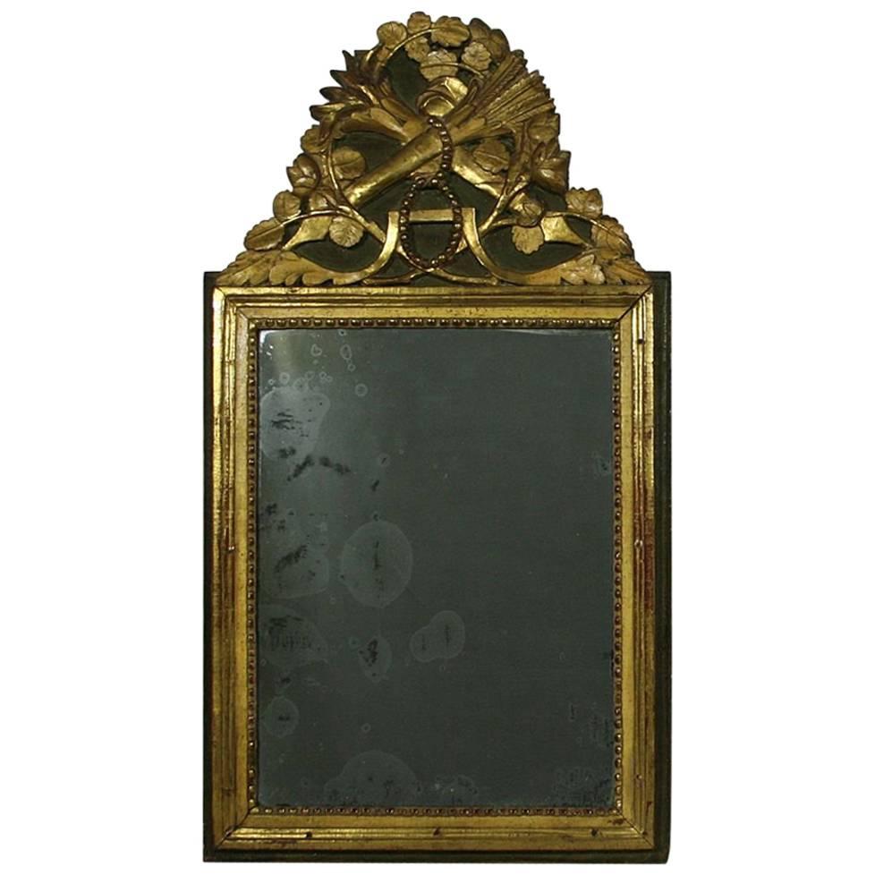 Small 18th Century French Louis XVI Baroque Giltwood Mirror