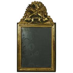 Small 18th Century French Louis XVI Baroque Giltwood Mirror 4