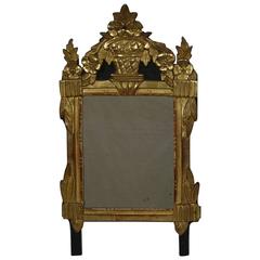 Small 18th Century French Louis XVI Giltwood Mirror 12