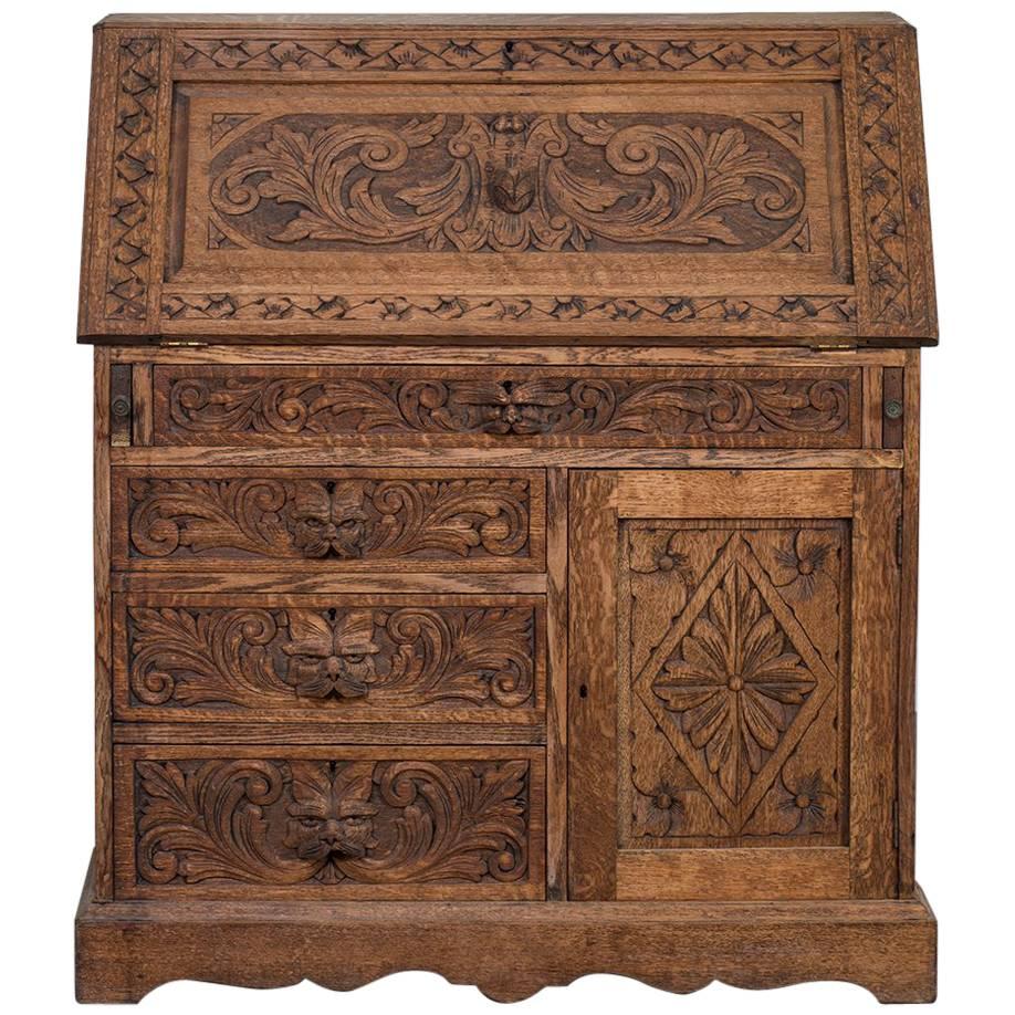 Antique English Arts and Crafts Secretary Base, circa 1875