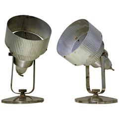 Pair of Vintage Industrial Table Lamps, 1950s
