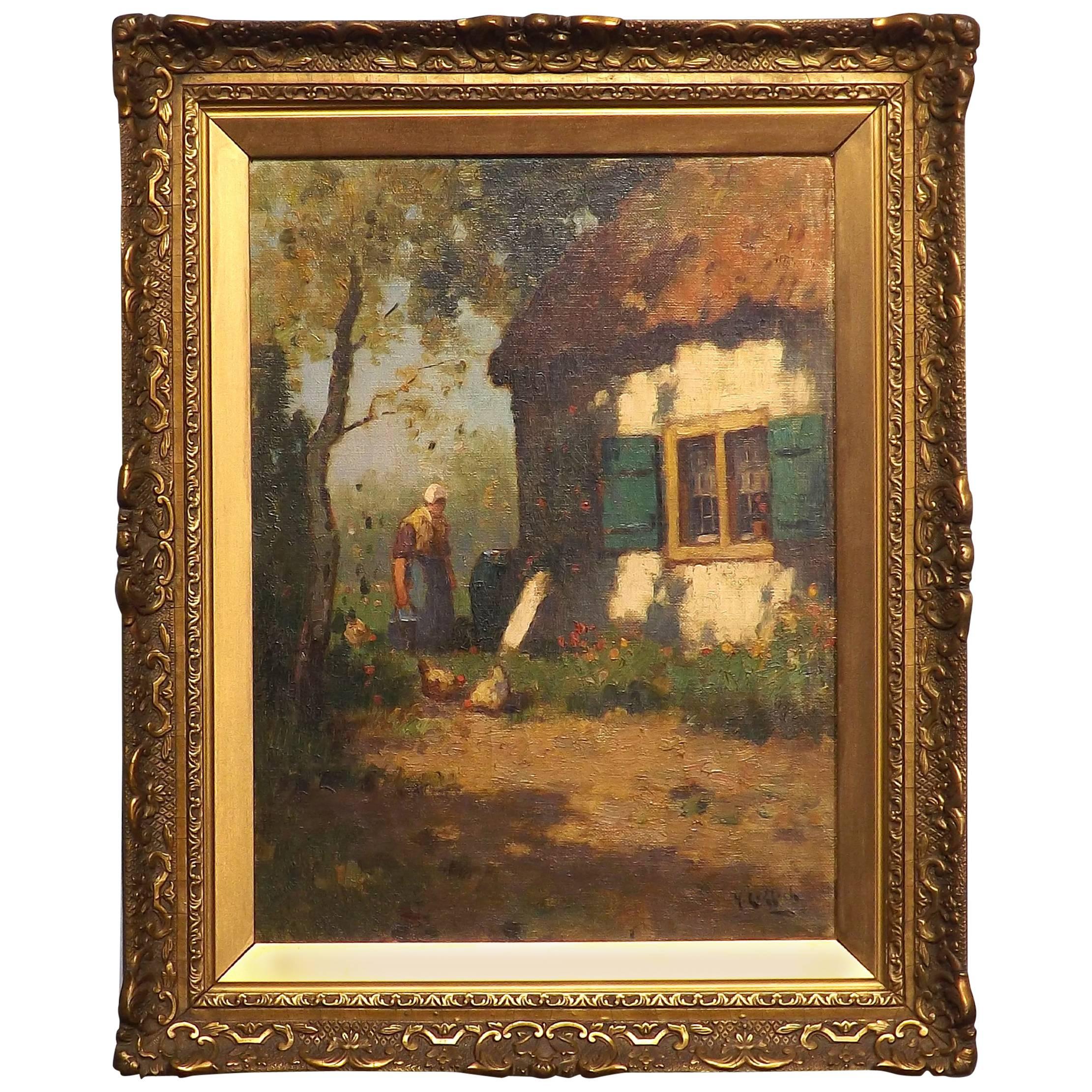 Farm Chores Painting by Jan Knikker Jr