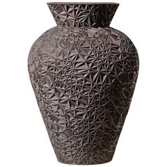 Carved Black Stoneware Ceramic Vase Mater Dolorosa by Leah Jensen