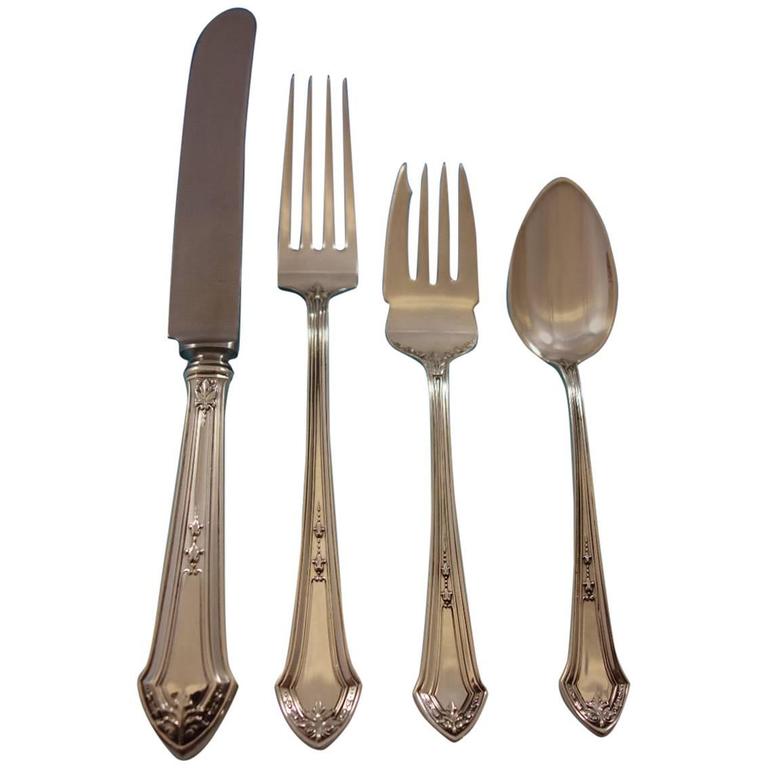 Lenox by Durgin Sterling Silver Flatware Set for 12 Service 52 Pieces