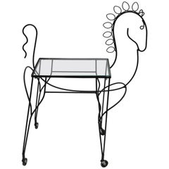 Mid-Century Modern Horse-Form Bar Cart by Frederick Weinberg