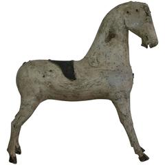 19th Century, French Painted Wooden Horse