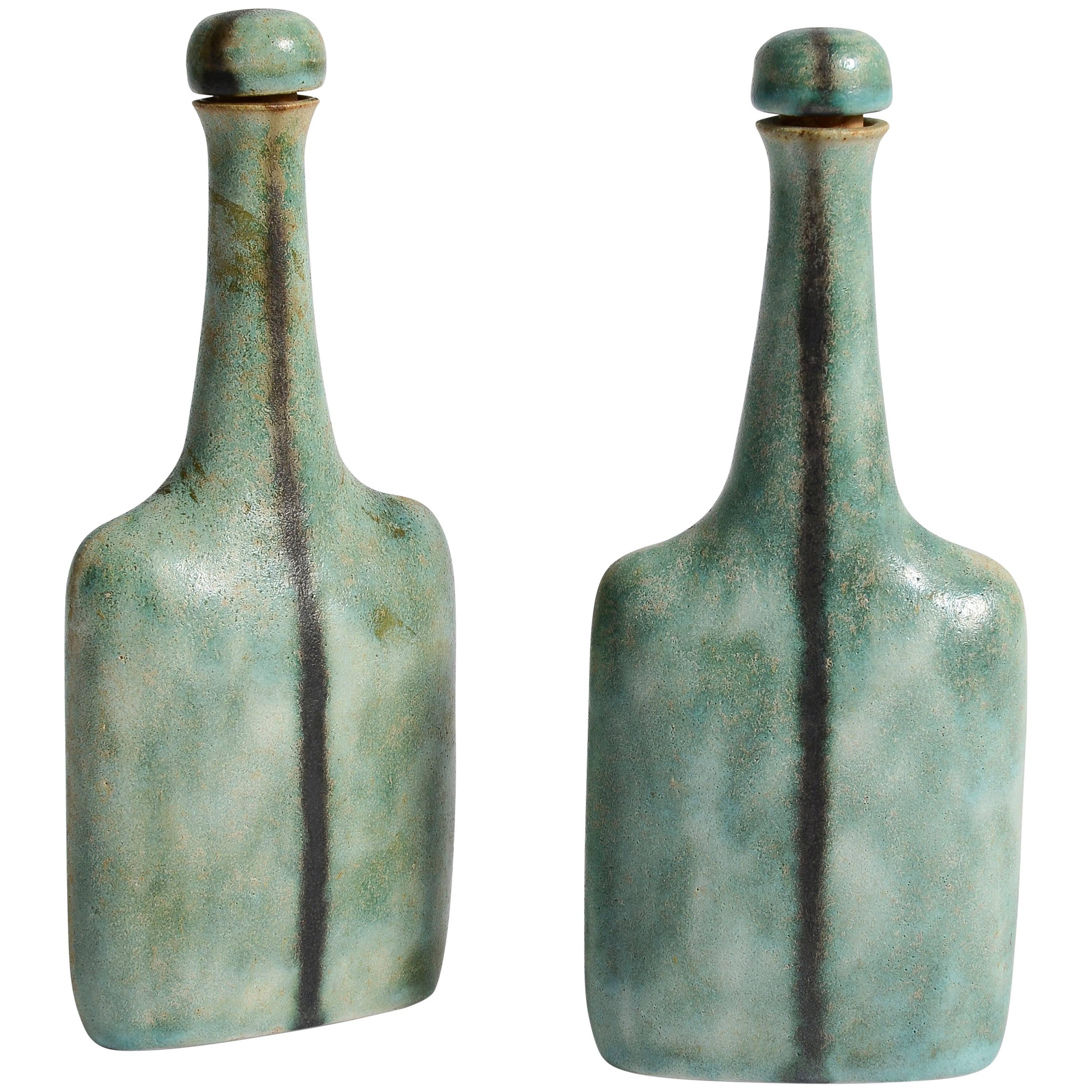 Pair of Coppia Bottles by Bruno Gambone