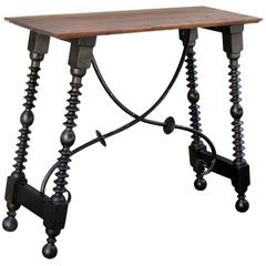 Late 19th Century Italian Baroque Walnut Bobbin Turned Trestle Table
