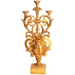 Antique Italian Gilt Three Candelabra