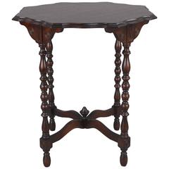 1920s Spanish Revival Side Table with Scalloped Top