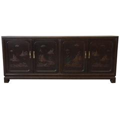 Mario Buatta for John Widdicomb Faux Tortoise Shell Chinoiserie Sideboard Buffet 6