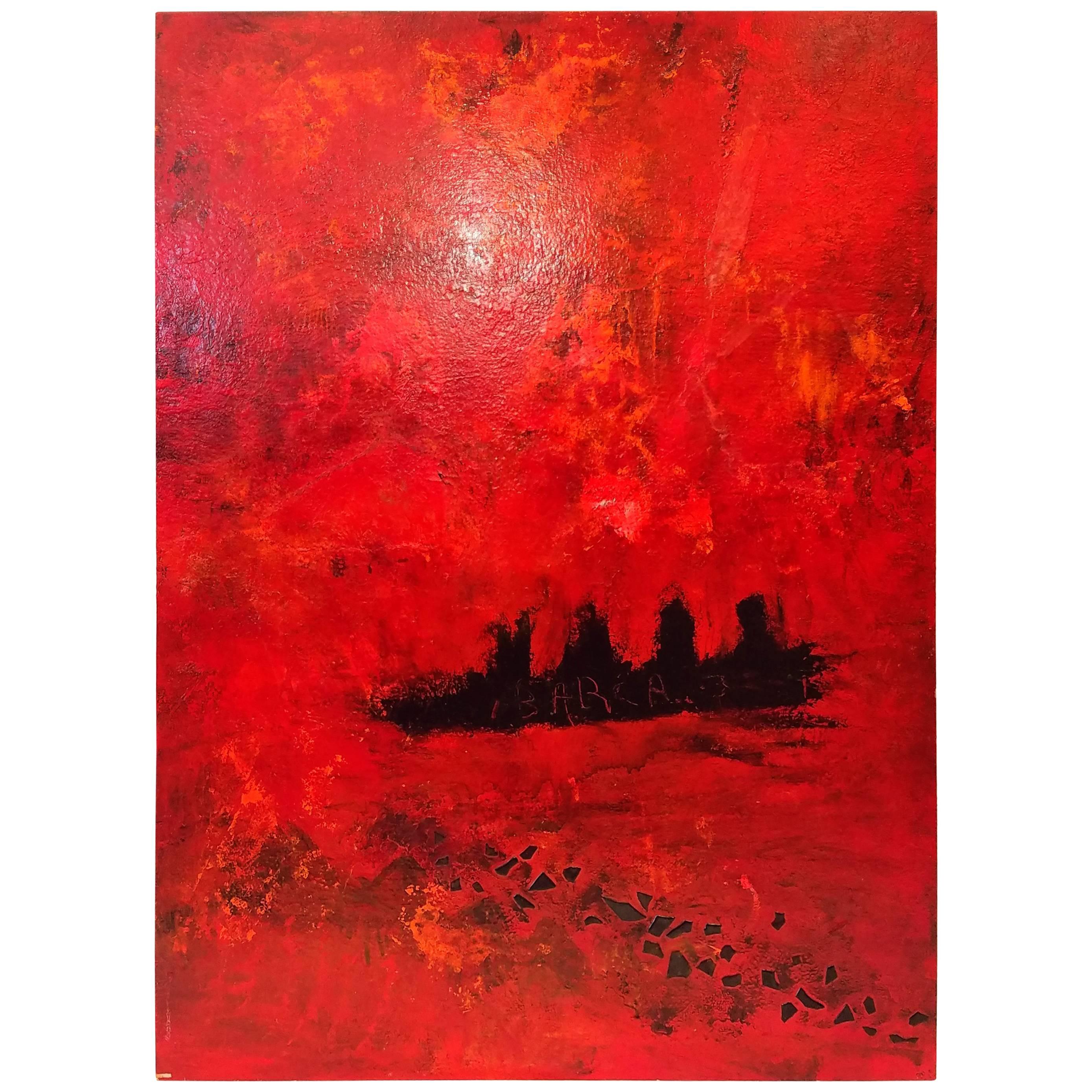 Adam Shaw "Barca" Mixed-Medium Abstract, Signed For Sale