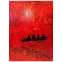 Adam Shaw "Barca" Mixed-Medium Abstract, Signed