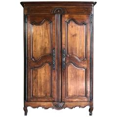 Antique Country French Walnut Armoire