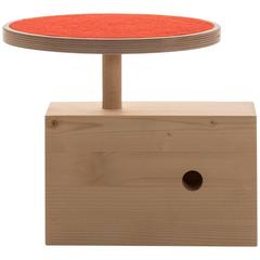 Adjustable Red Claus Child Stool Designed by Sirch and Bitzer in Spruce and Felt 3
