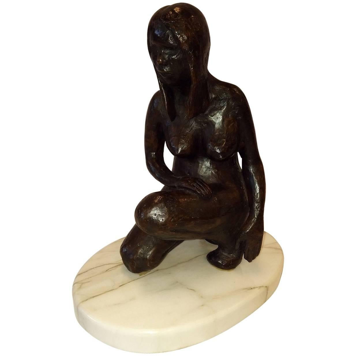 Michael Naranjo Bronze, Nude Woman, Signed and Dated 1970 For Sale