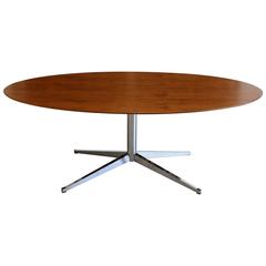 Florence Knoll Walnut Oval Dining Table