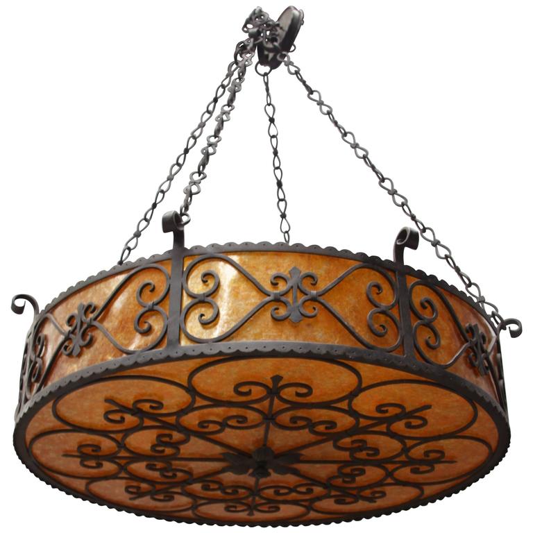 Large Custom Wrought Iron Drum For Sale at 1stdibs