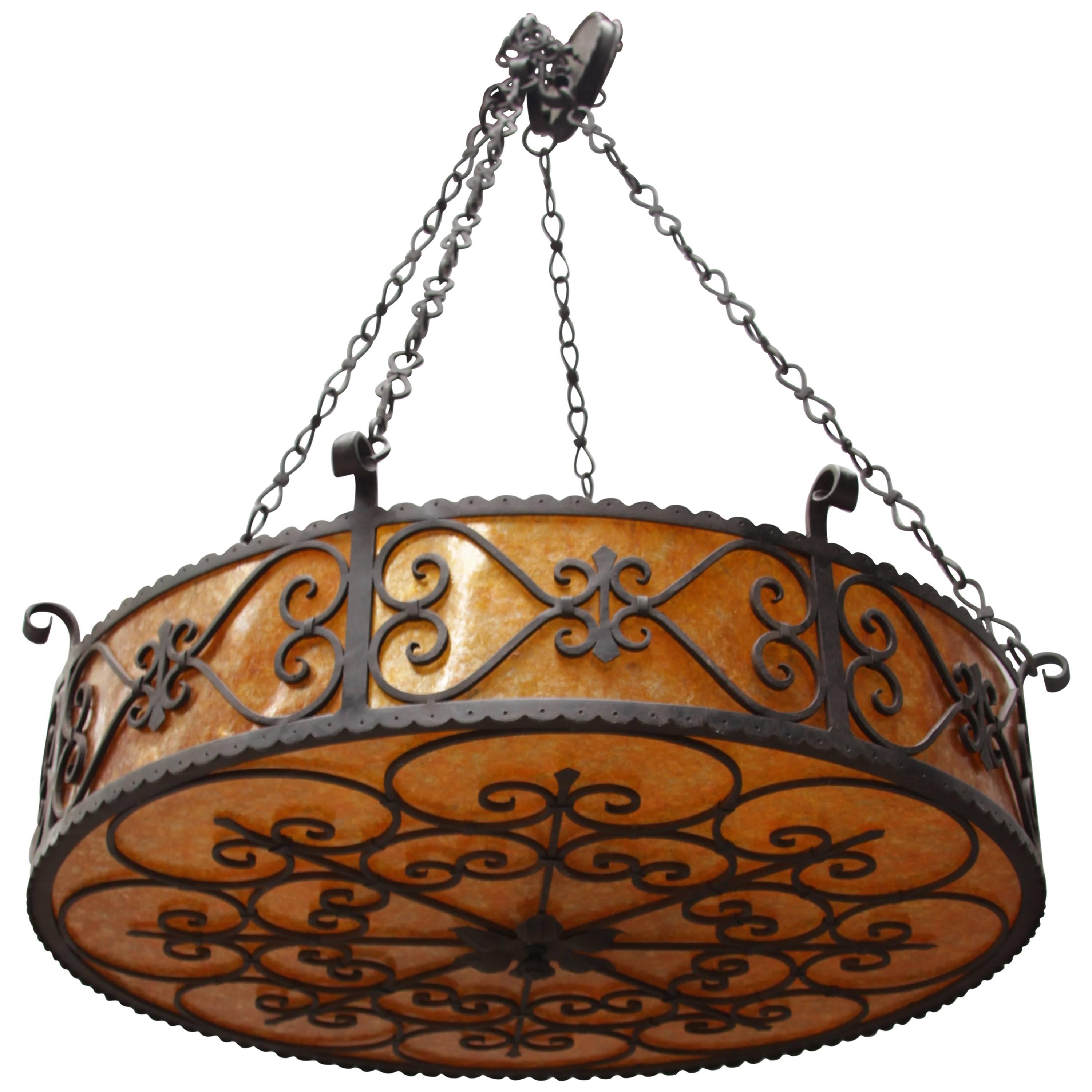Large Custom Wrought Iron Drum For Sale