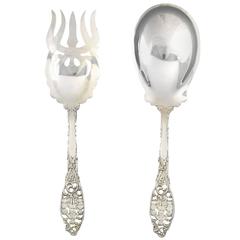 Sterling Silver Lobster Serving Fork and Spoon by Dominick and Haff