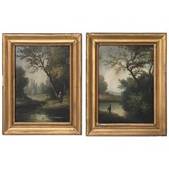 19th Century Petite French Landscape Paintings 2