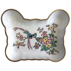 Chinese Enamel Butterfly Dish, Hand-Painted