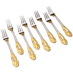 Gorham "Golden Crown Baroque" Sterling Seafood or Cocktail Forks