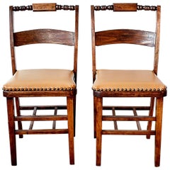 Set of Two Vintage Folding Wood Chairs, circa 1930s