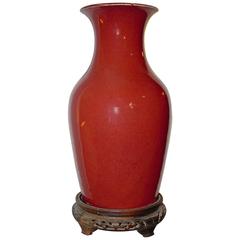 Qing Dynasty Langyao Balustre Vase, Sang De Boeuf 19th Century