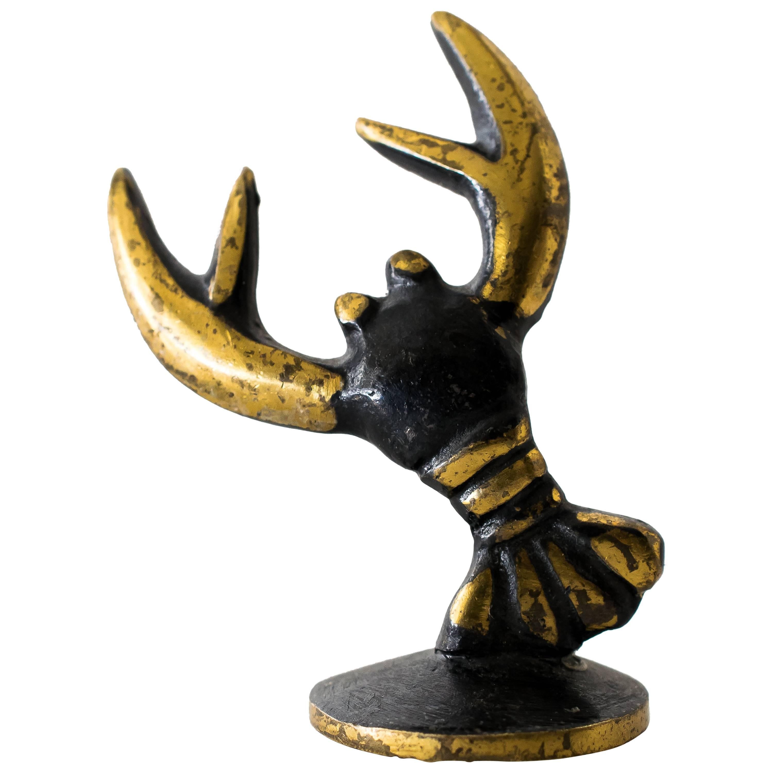Walter Bosse Cancer Zodiac Sign Brass Figurine, 1950s For Sale