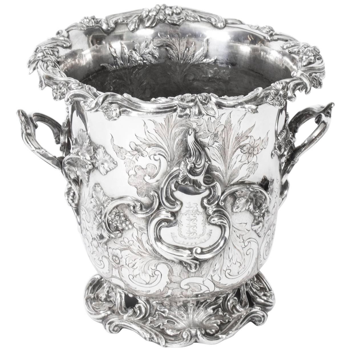 Antique Old Sheffield Embossed Wine Cooler, circa 1830