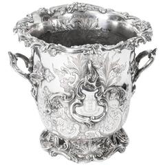 Used Old Sheffield Embossed Wine Cooler, circa 1830