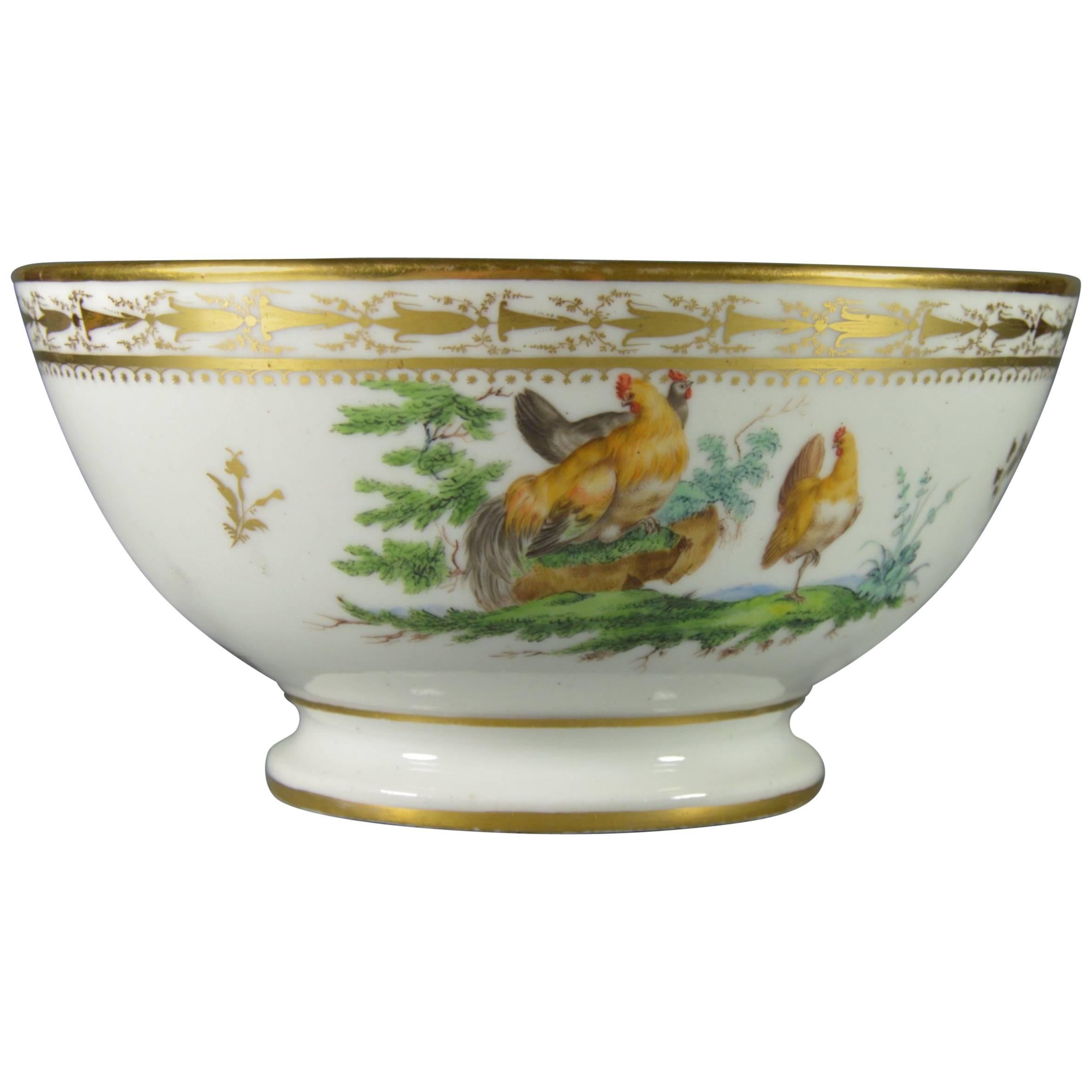 Old Brussels Porcelain Slop Bowl by Louis Cretté Manufacture, 19th Century For Sale