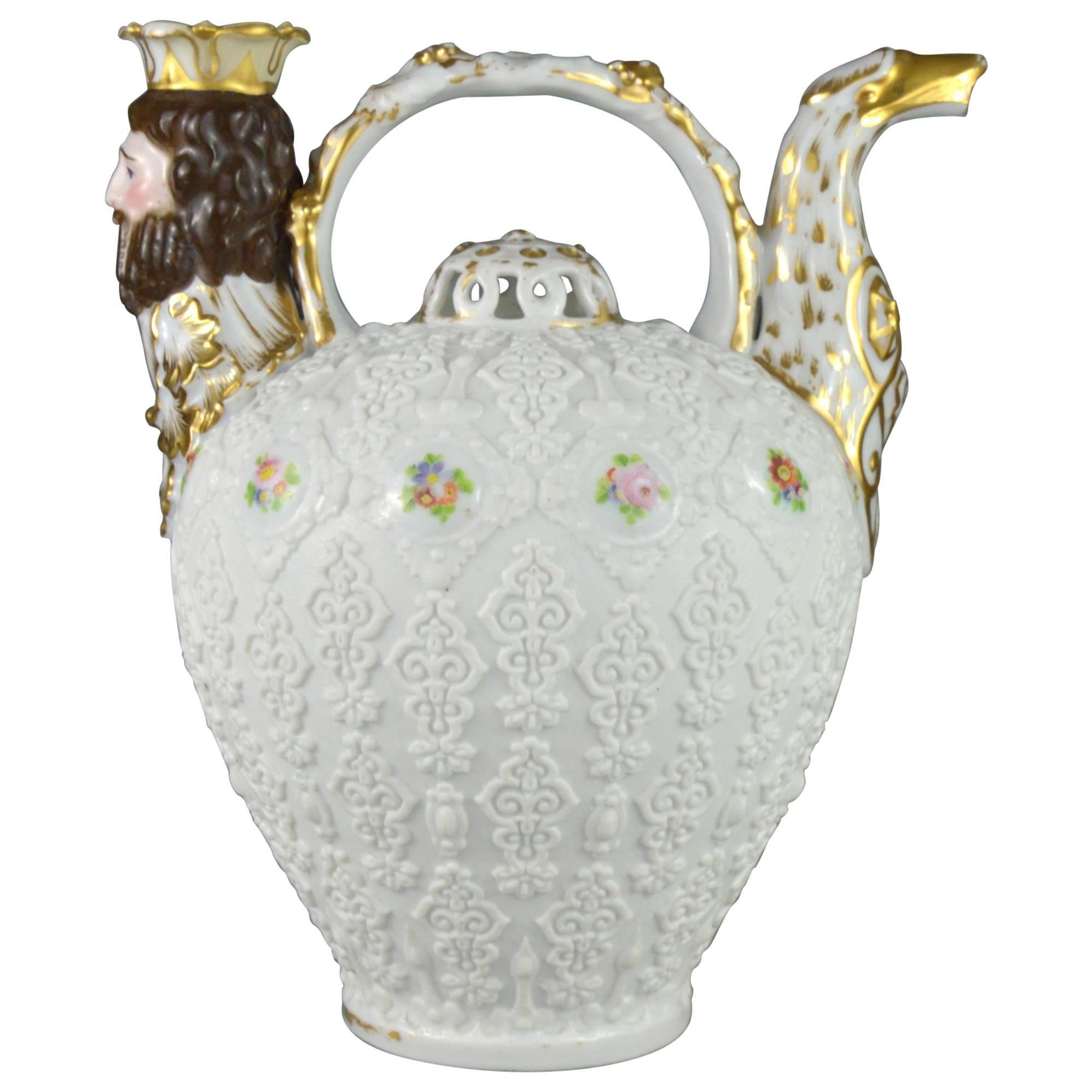 Rare Collectible Porcelain Pitcher, Paris Manufacturer Jacob Petit, 19th Century For Sale