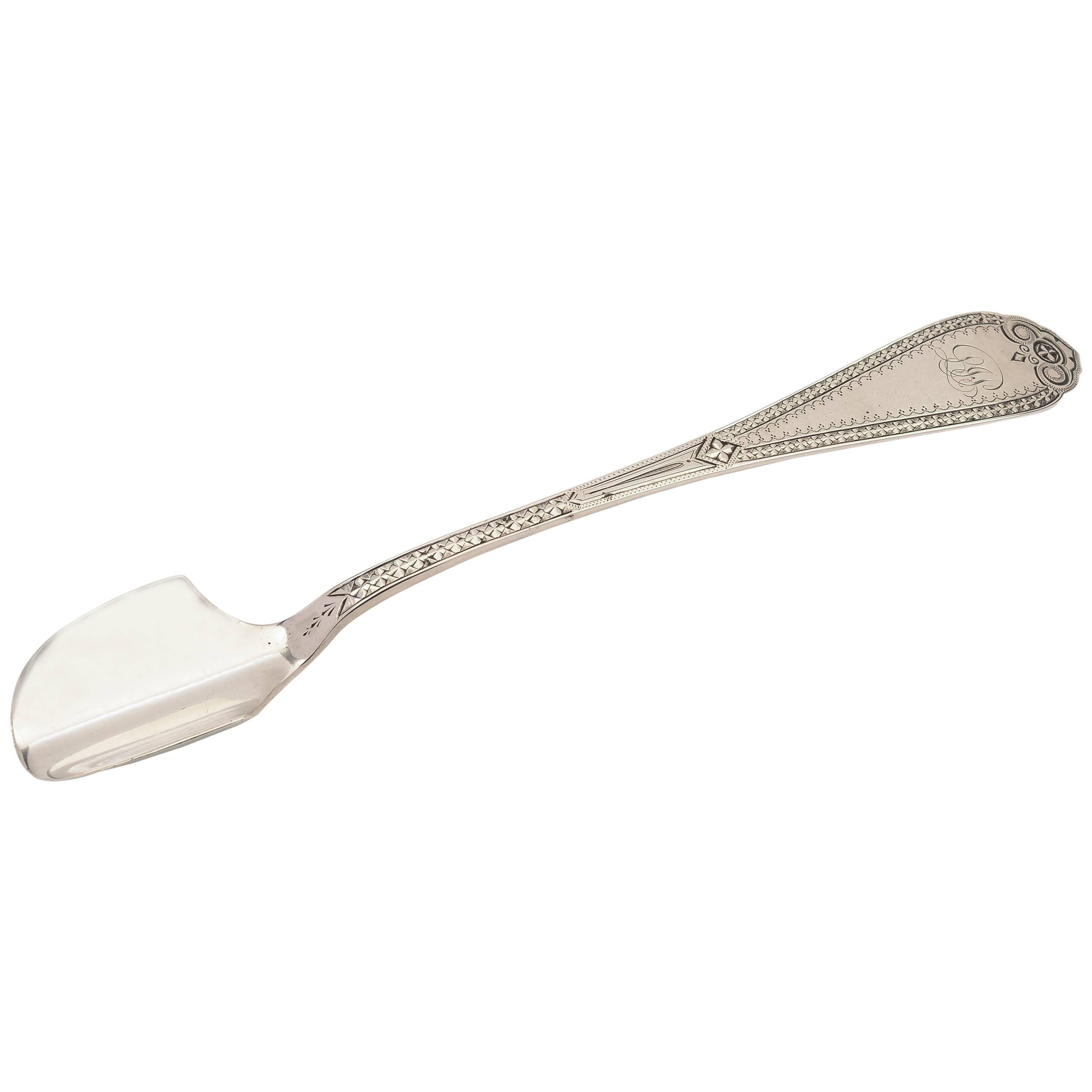 19th Century American Coin Silver Stilton Scoop For Sale