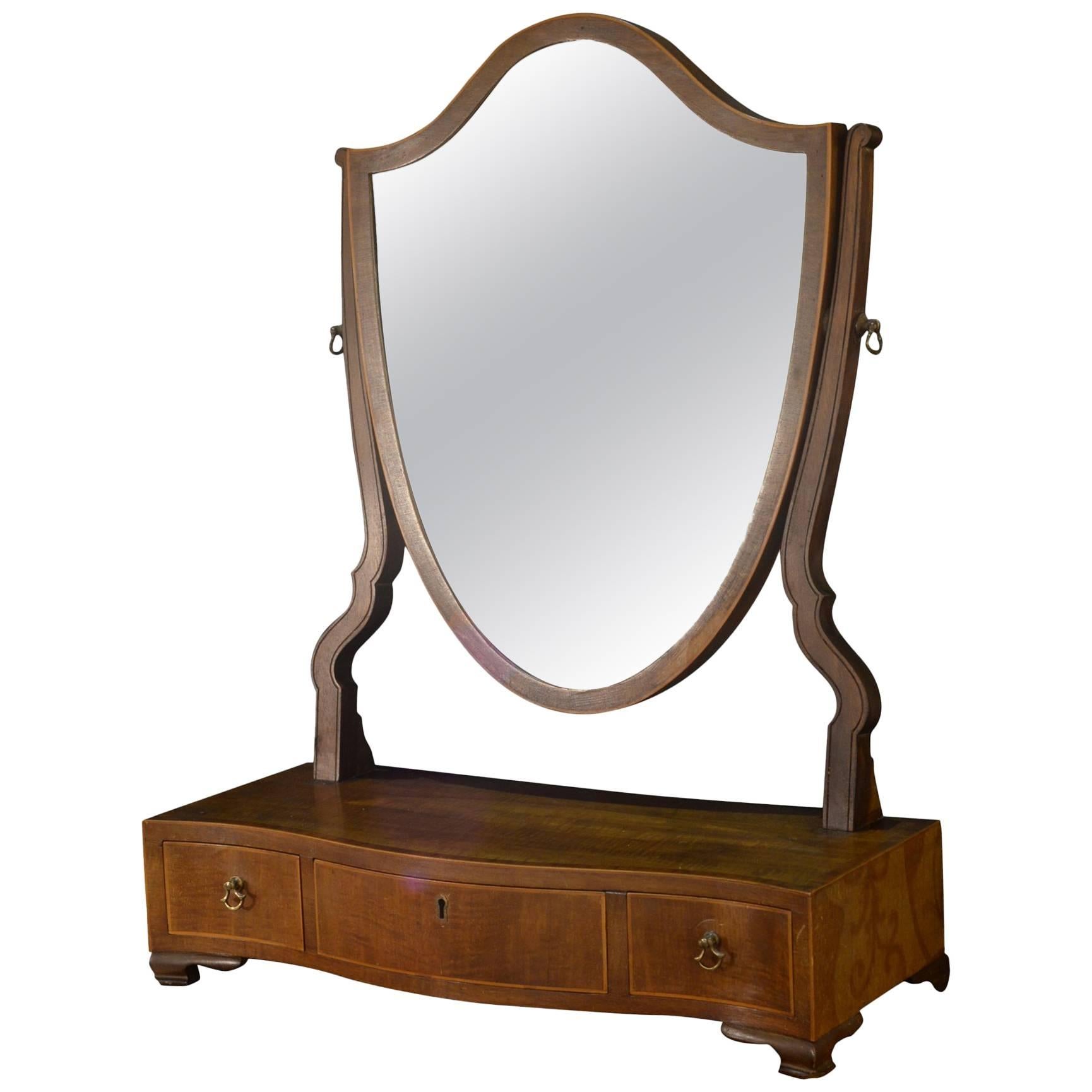 19th Century Mahogany Dressing Table Mirror