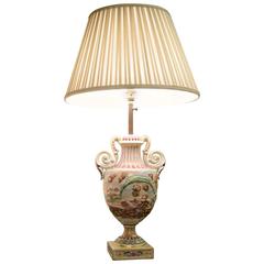 Vintage Early 20th Century, Italian Porcelain Lamp
