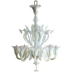 Italian Eight-Branch Glass Chandelier