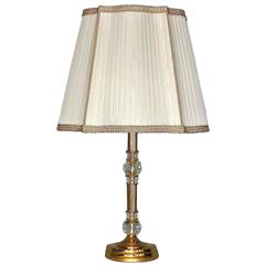 Fine Gilt Brass Metal Cut Crystal Glass Table Lamp Luxus by Palwa, Germany 4