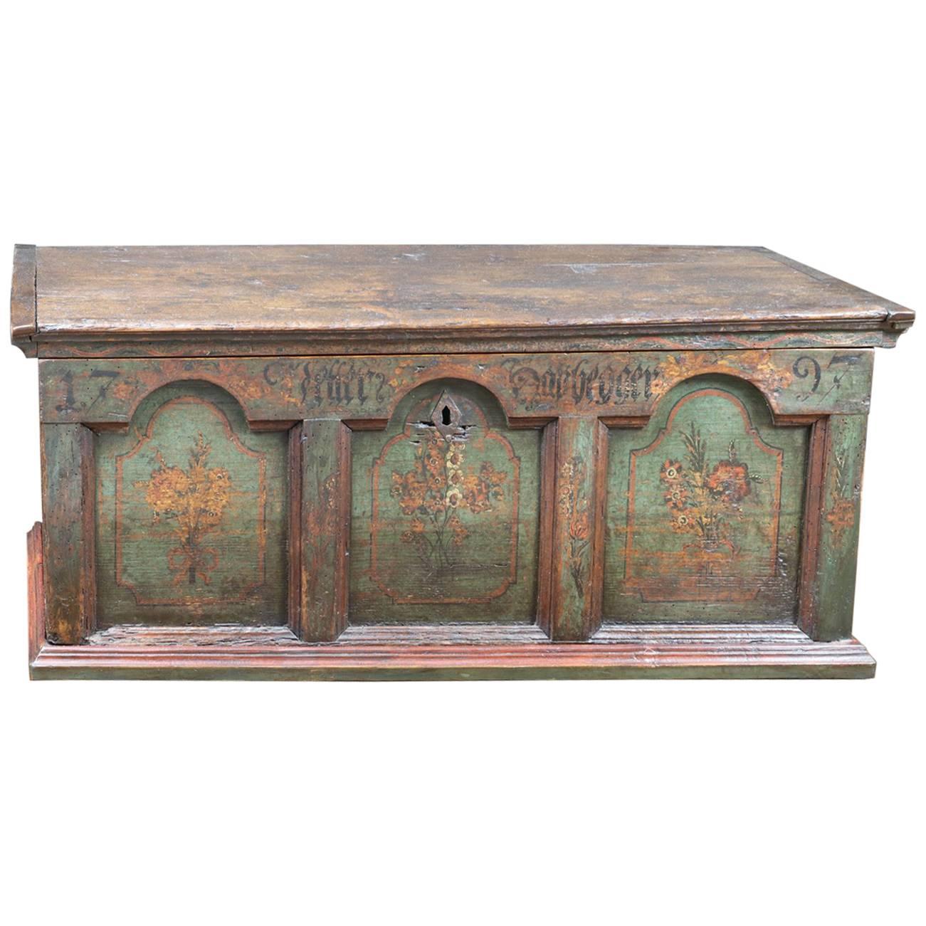 Chest, Trunk Polychrome, 1797  For Sale