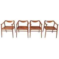 Rare Set of Relling and Rastad Bambi Armchairs by Gustav Bahus, Norway, 1954 11