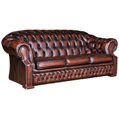 Original English Chesterfield Sofa Genuine Leather