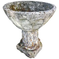 Lichened French Stone Gothic Planter or Font