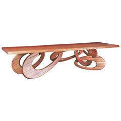 Contemporary Design Table in Solid One-Piece Slab of African Mahogany 5