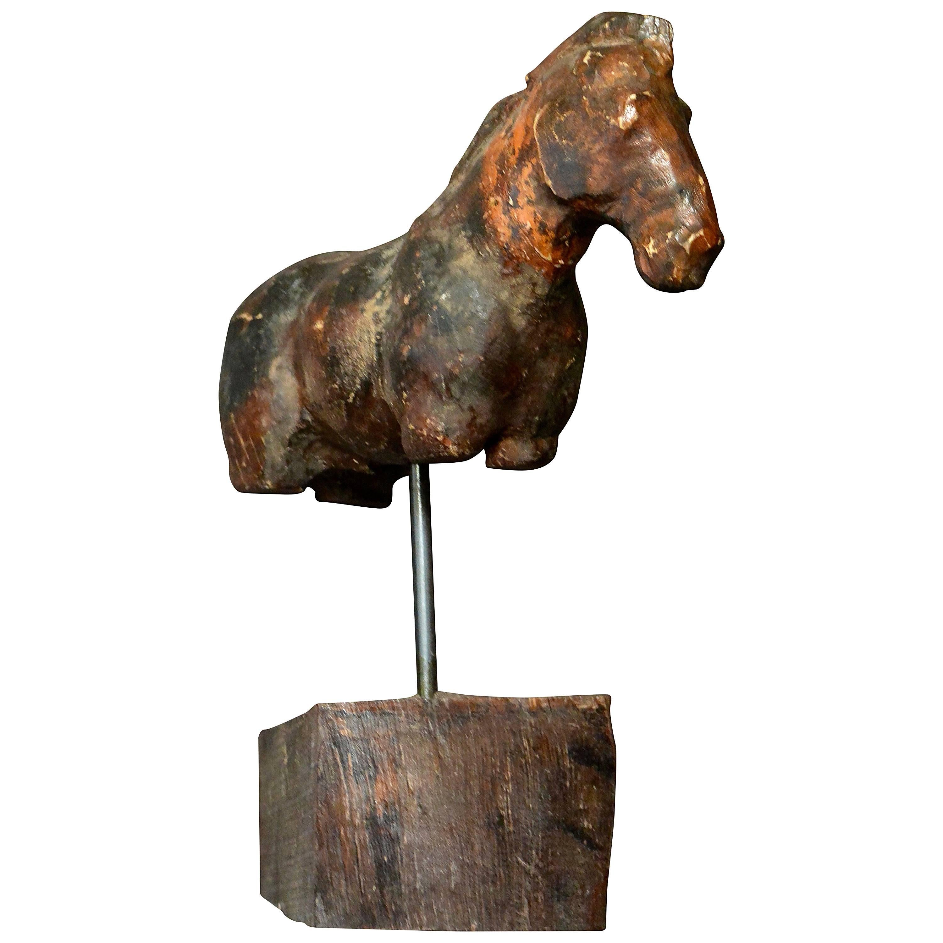 Italian Carved Horse Sculpture