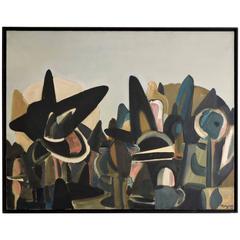 Peinture exceptionnelle de Maryan S. Maryan:: huile sur toile:: 1956