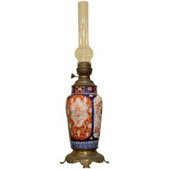 19th Century Imari Vase Oil Lamp