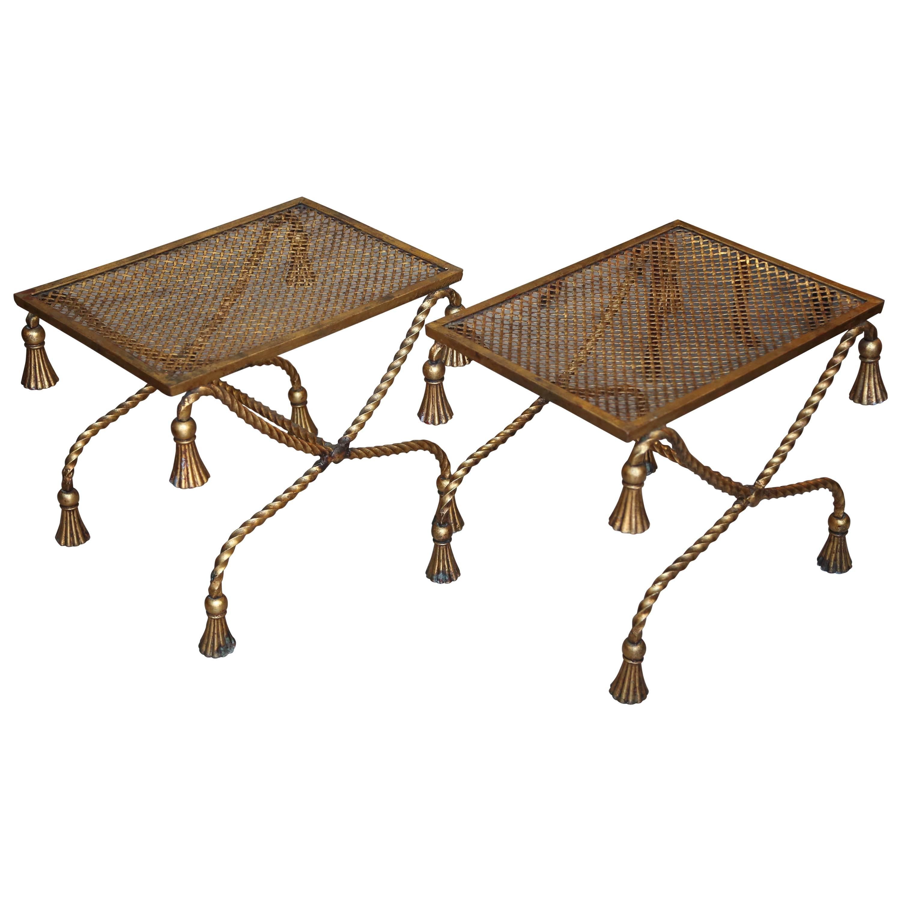 Pair of Hollywood Regency Gilt Benches