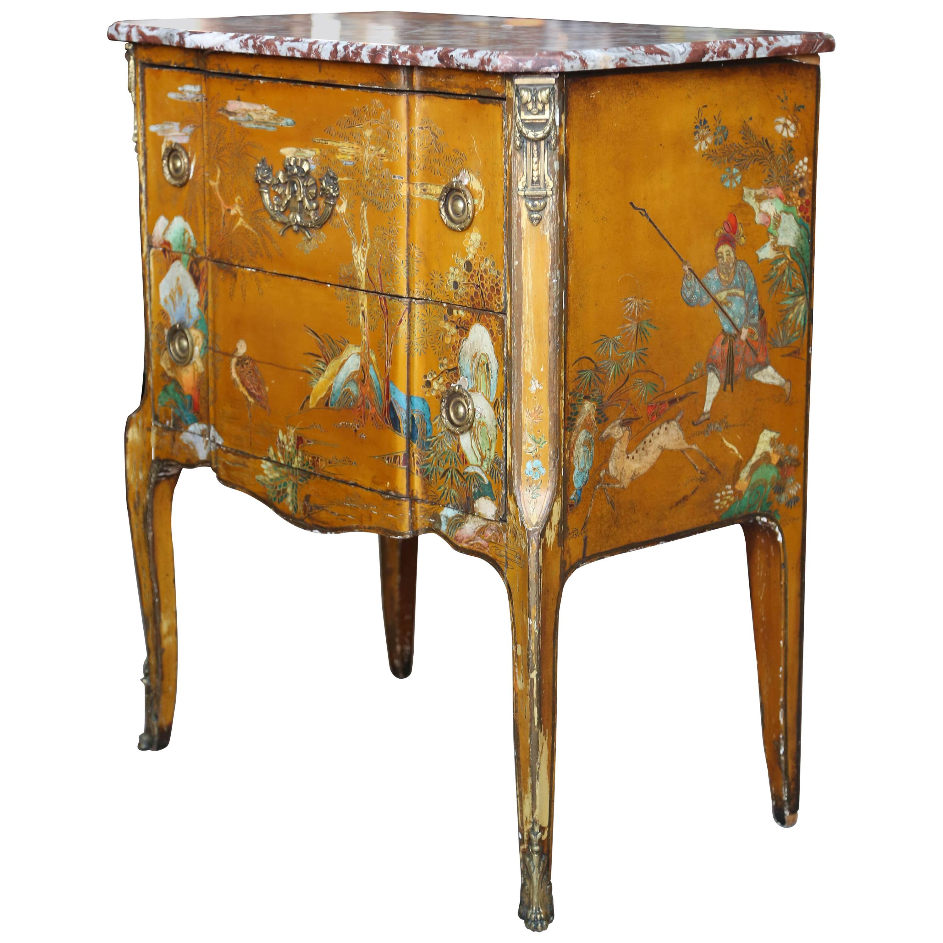 Superb 19th Century Chinoiserie Petite Commode