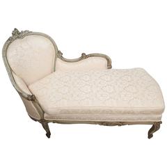 Very Nice French Hand-Painted Lounge Chaise